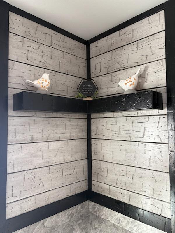 Plywood wall panels with etching